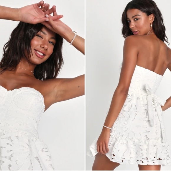 LULU's Casual Bachelorette Engagement Bridal Brunch Honeymoon Floral Bustier Min - Picture 5 of 6